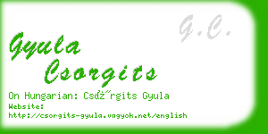 gyula csorgits business card